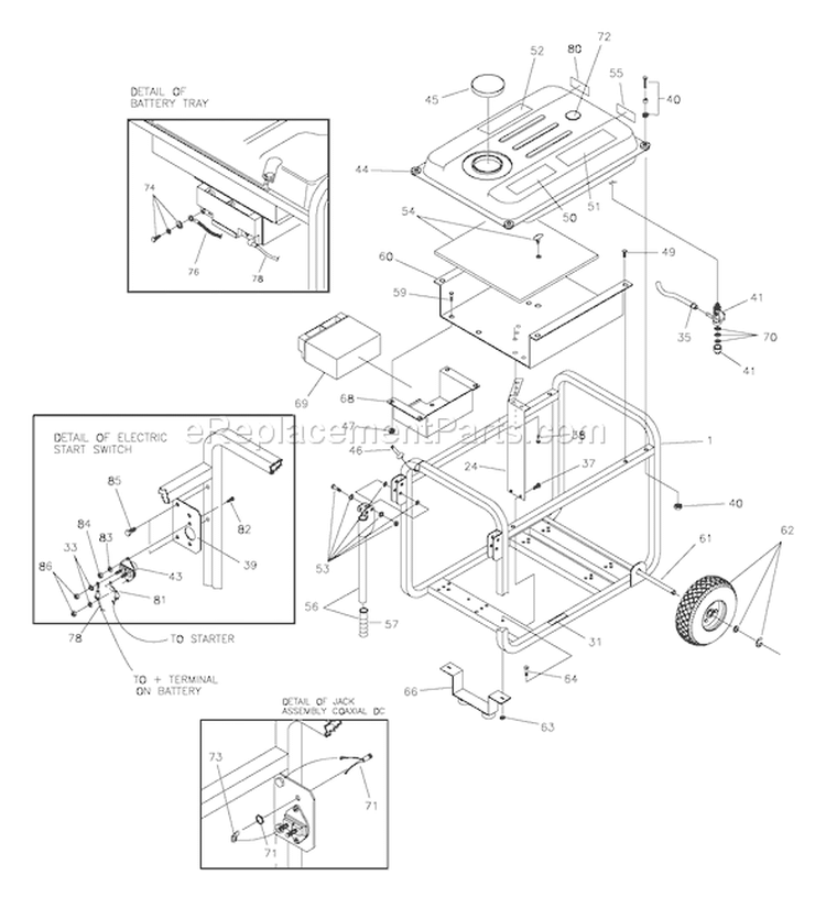 Page C Diagram and Parts List for 1657-2  Briggs and Stratton Generator